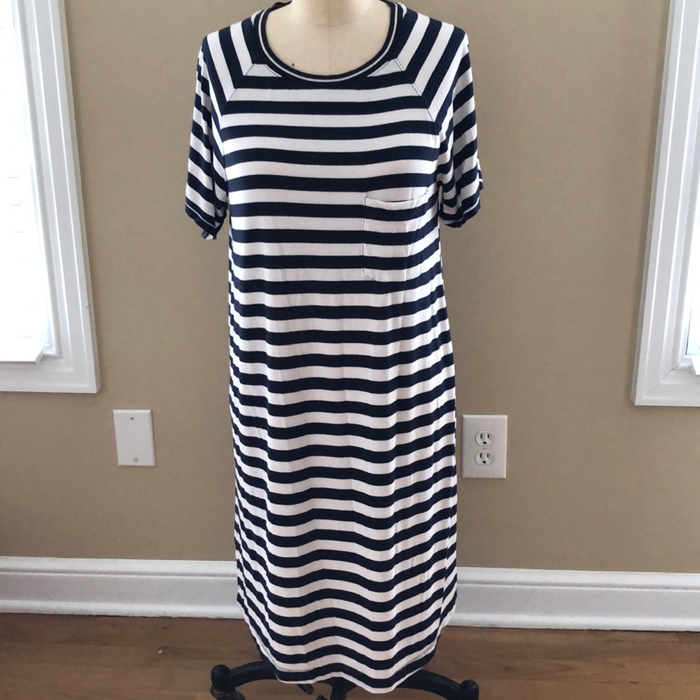 Abercrombie striped TALL t-shirt dress size Large